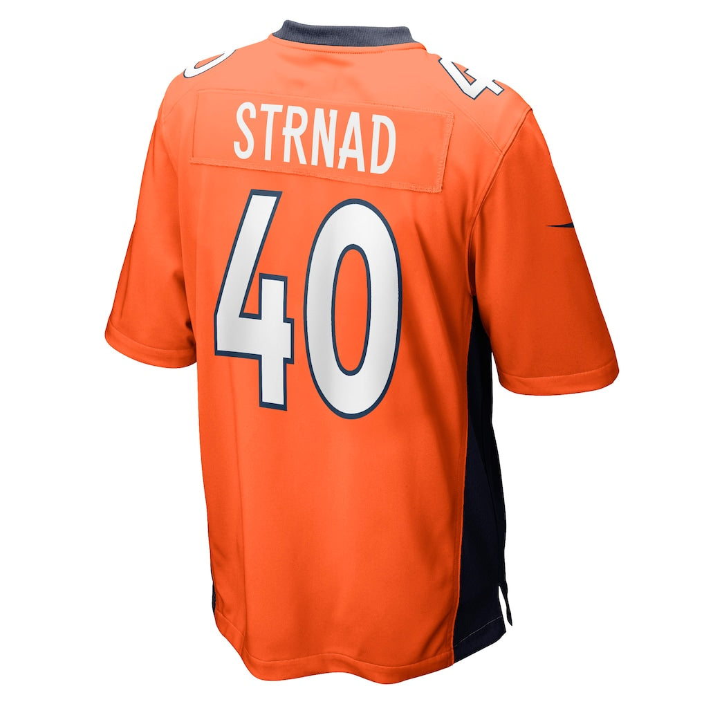 Fenge D.Broncos #40 Justin Strnad Orange Game Jersey