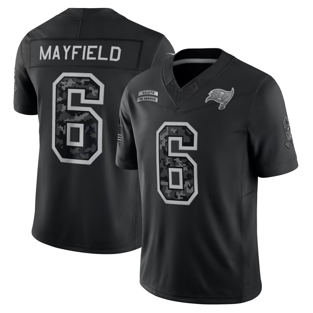 Fenge TB.Buccaneers #6 Baker Mayfield Player Black Limited 2026 Salute to Service Home Game Stitched Jerseys