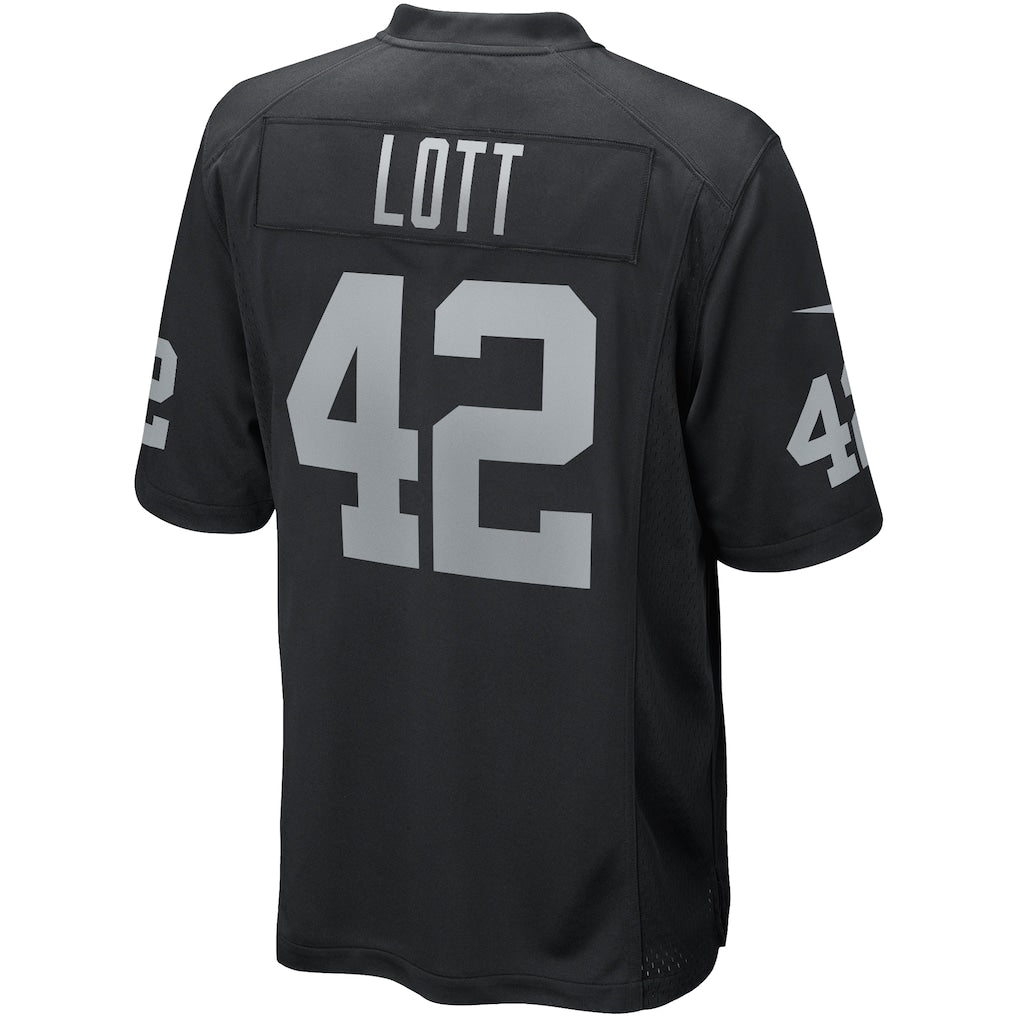Fenge LV.Raiders #42 Ronnie Lott Black Game Retired Player Jersey