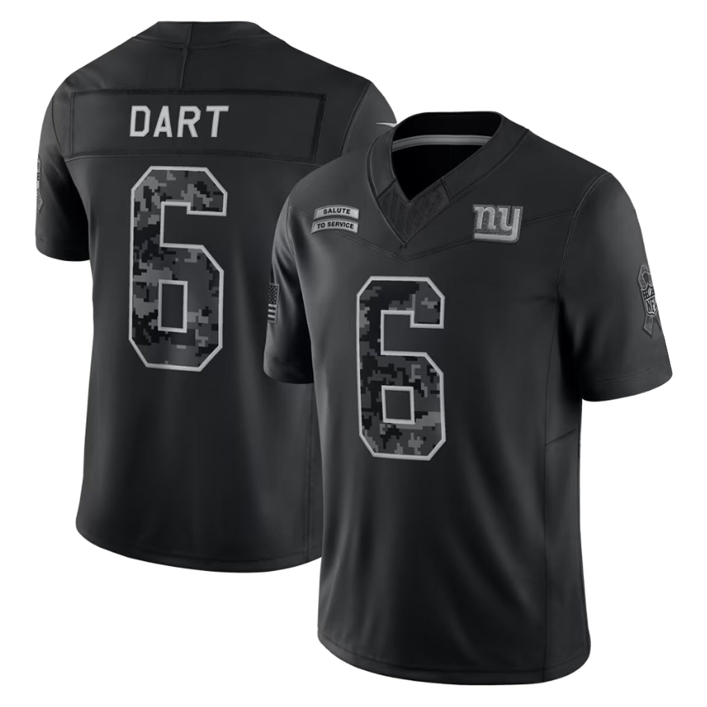 Fenge NY.Giants #6 Jaxson Dart Player Black Limited 2026 Salute to Service Home Game Stitched Jerseys