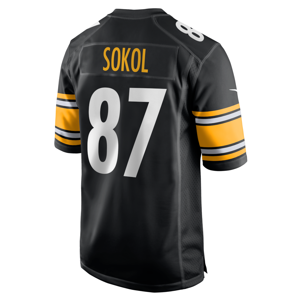 Fenge P.Steelers #87 Matt Sokol Black Team Game Jersey
