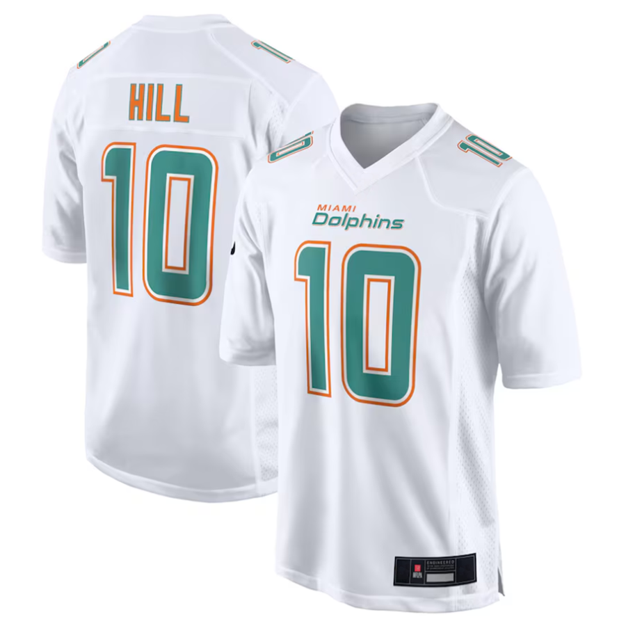 Fenge #10 Tyreek Hill Player M.Dolphins White Fashion Game Stitched Jerseys