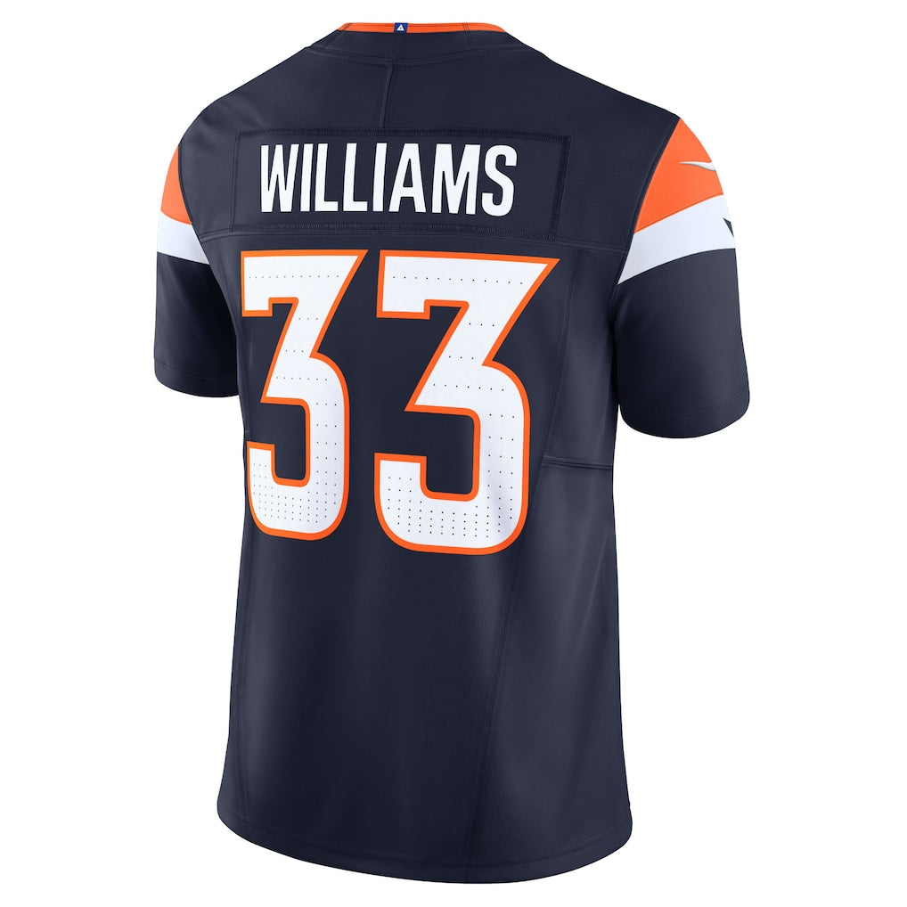 Fenge D.Broncos #33 Javonte Williams Navy Mile High Collection Vapor F.U.S.E. Limited Jersey