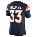 Fenge D.Broncos #33 Javonte Williams Navy Mile High Collection Vapor F.U.S.E. Limited Jersey