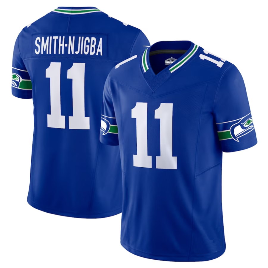 Fenge #11 Jaxon Smith-Njigba Player S.Seahawks Royal Alternate Vapor F.U.S.E. Limited Stitched Jerseys
