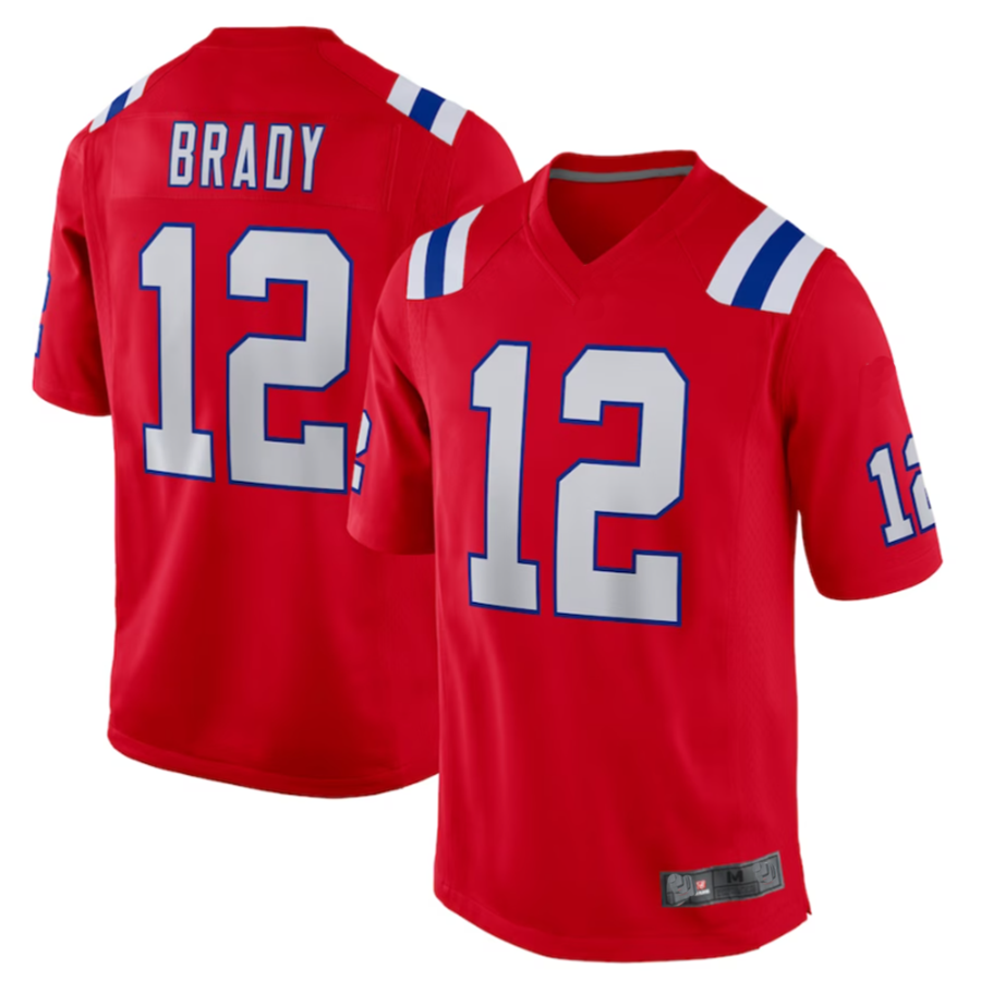 Fenge NE.Patriots #12 Tom Brady Player Red Game Stitched Jerseys