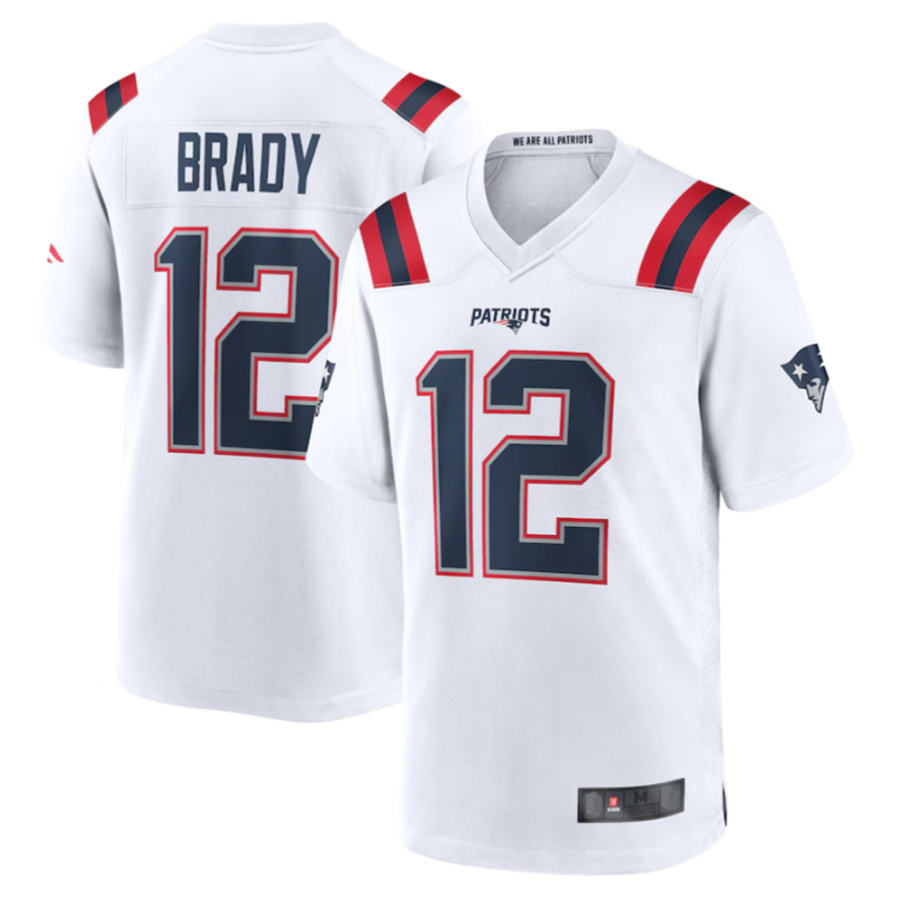 Fenge NE.Patriots #12 Tom Brady Player White Game Stitched Jerseys