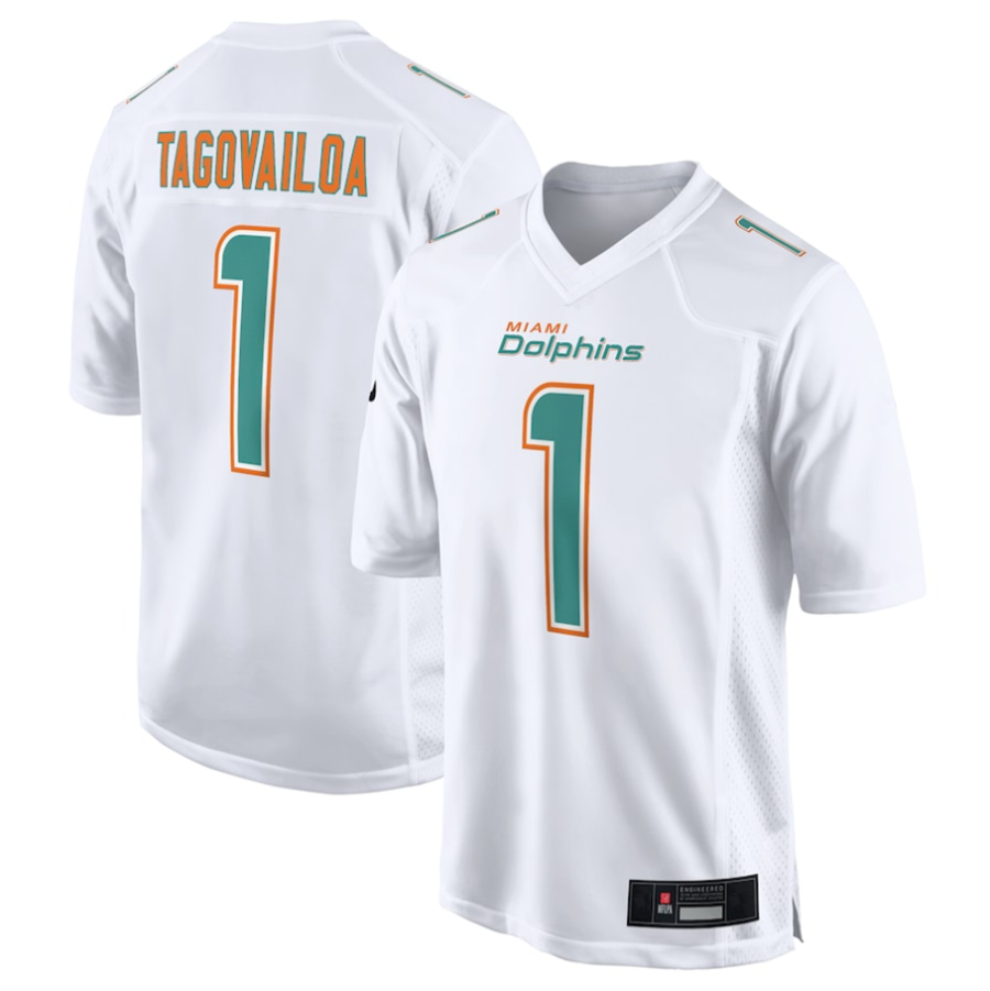 Fenge #1 Tua Tagovailoa Player M.Dolphins White Fashion Game Stitched Jerseys