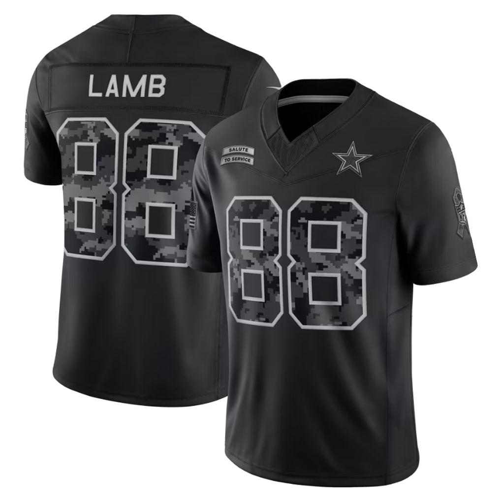 Fenge D.Cowboys #88 CeeDee Lamb Player Black Limited 2026 Salute to Service Home Game Stitched Jerseys
