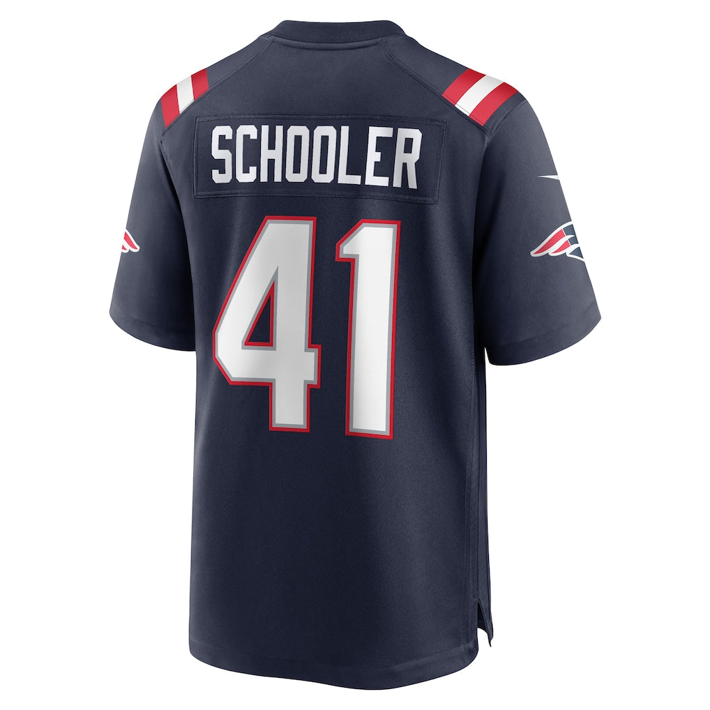 Fenge NE.Patriots #41 Brenden Schooler Navy Game Player Jersey