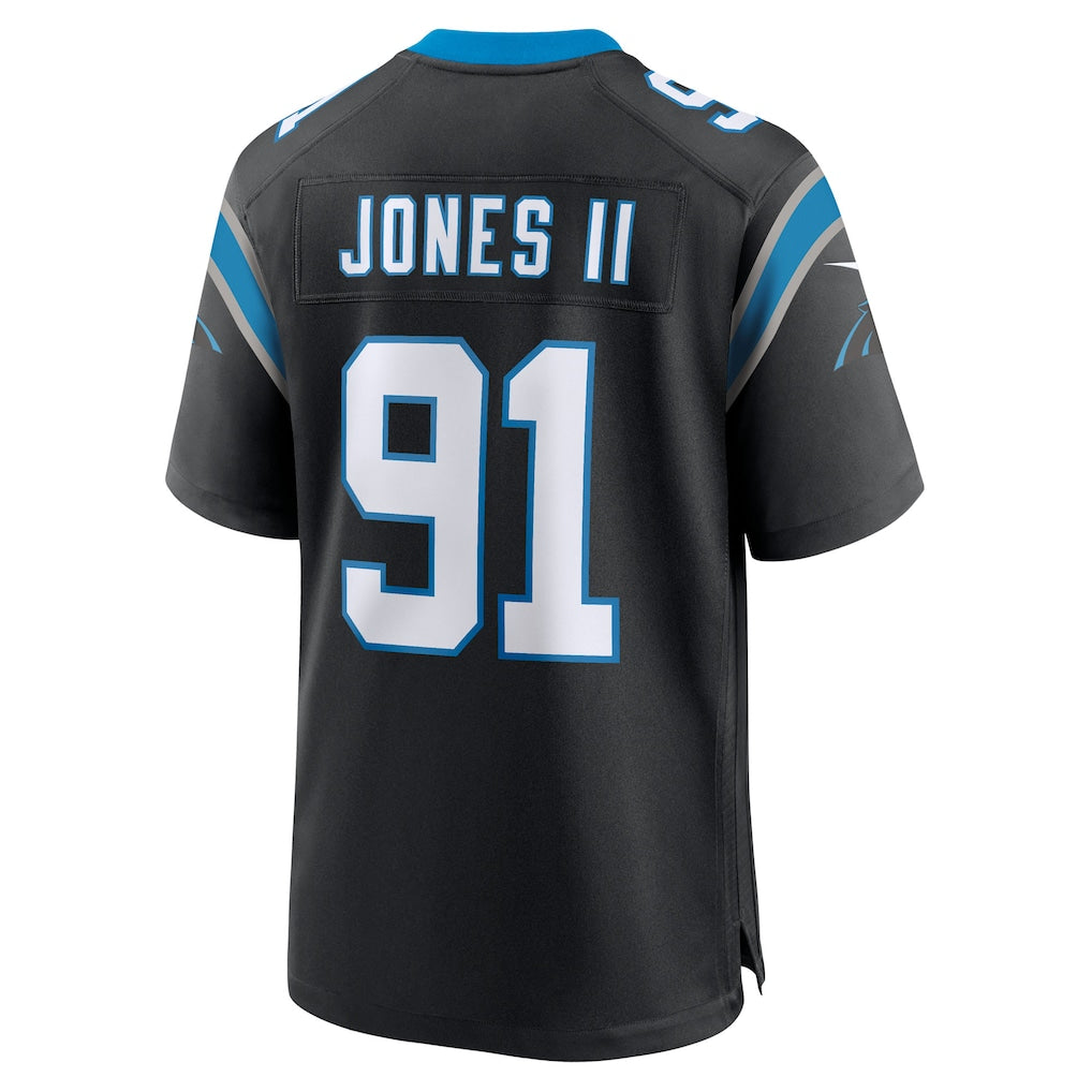Fenge C.Panthers #91 Patrick Jones II Black Team Game Jersey