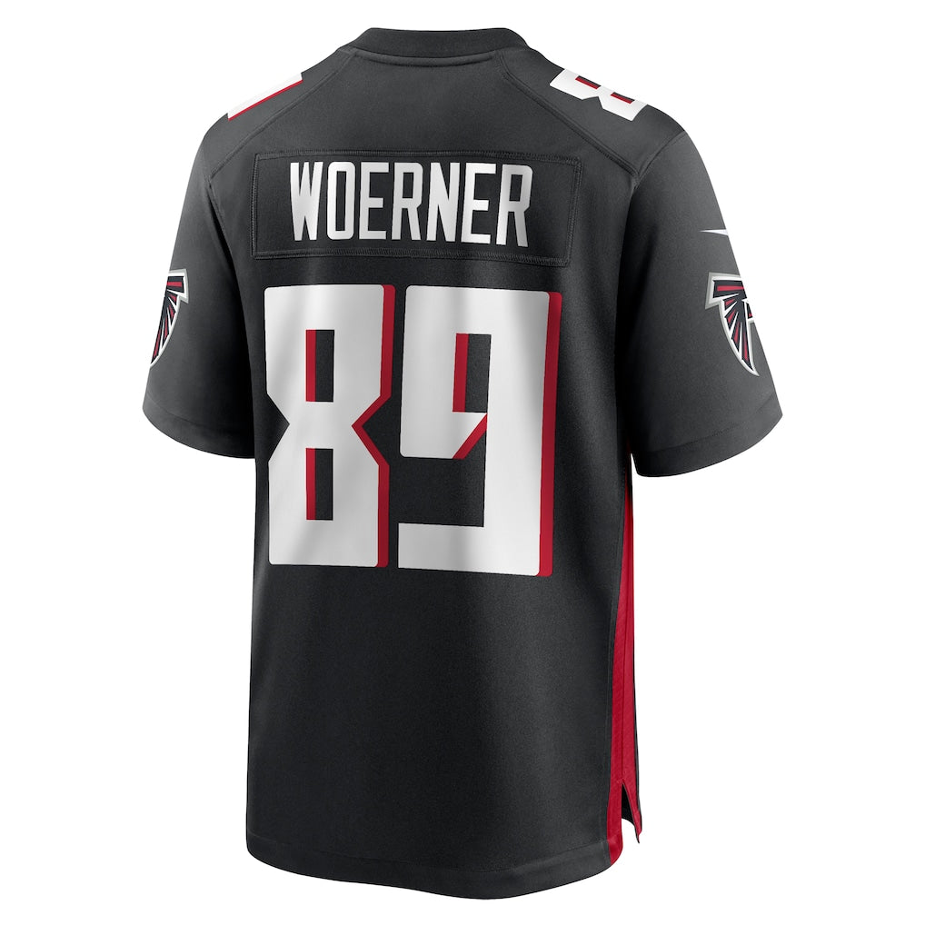 Fenge A.Falcons #89 Charlie Woerner Black Team Game Jersey