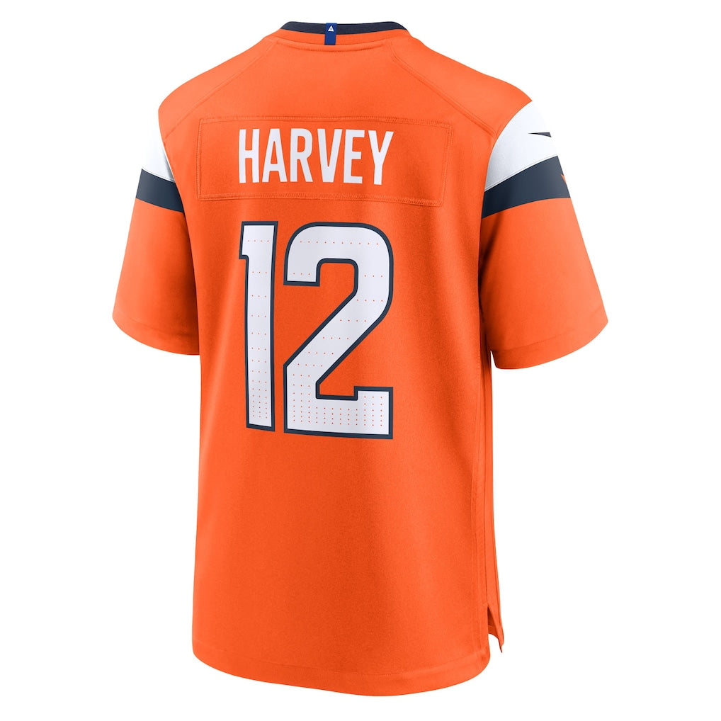 Fenge D.Broncos #12 RJ Harvey Orange Team Game Jersey