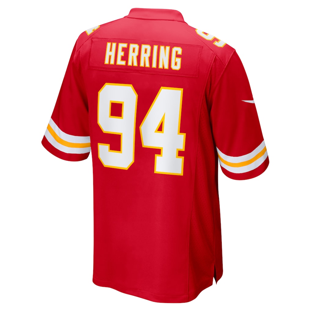 Fenge KC.Chiefs #94 Malik Herring Red Team Game Player Jersey