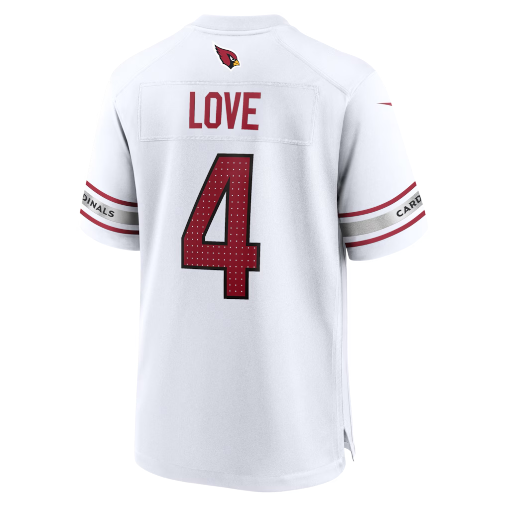 Fenge A.Cardinals #4 Jeremiyah Love White Game Player Stitched Jerseys