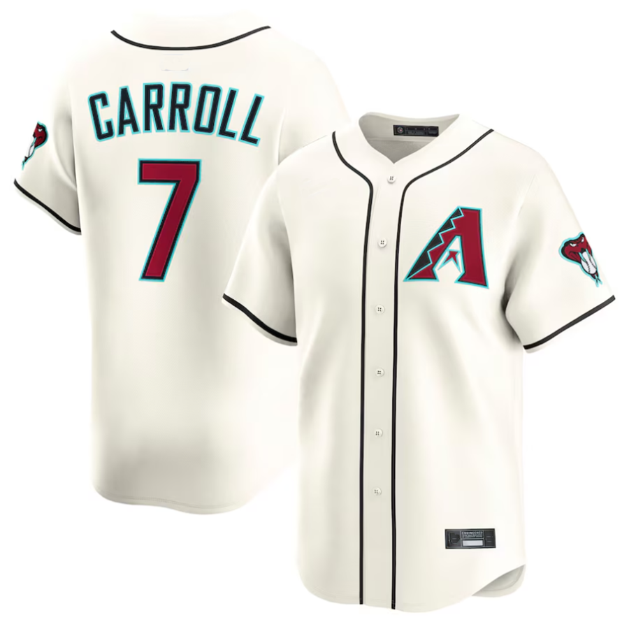 Fenge A.Diamondbacks #7 Corbin Carroll Player Cream Limited American Personalized Stitched Jerseys
