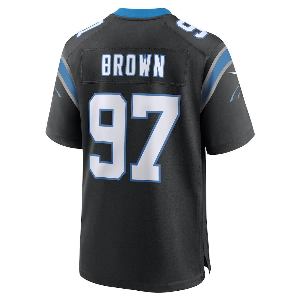 Fenge C.Panthers #97 Bobby Brown Black Team Game Jersey