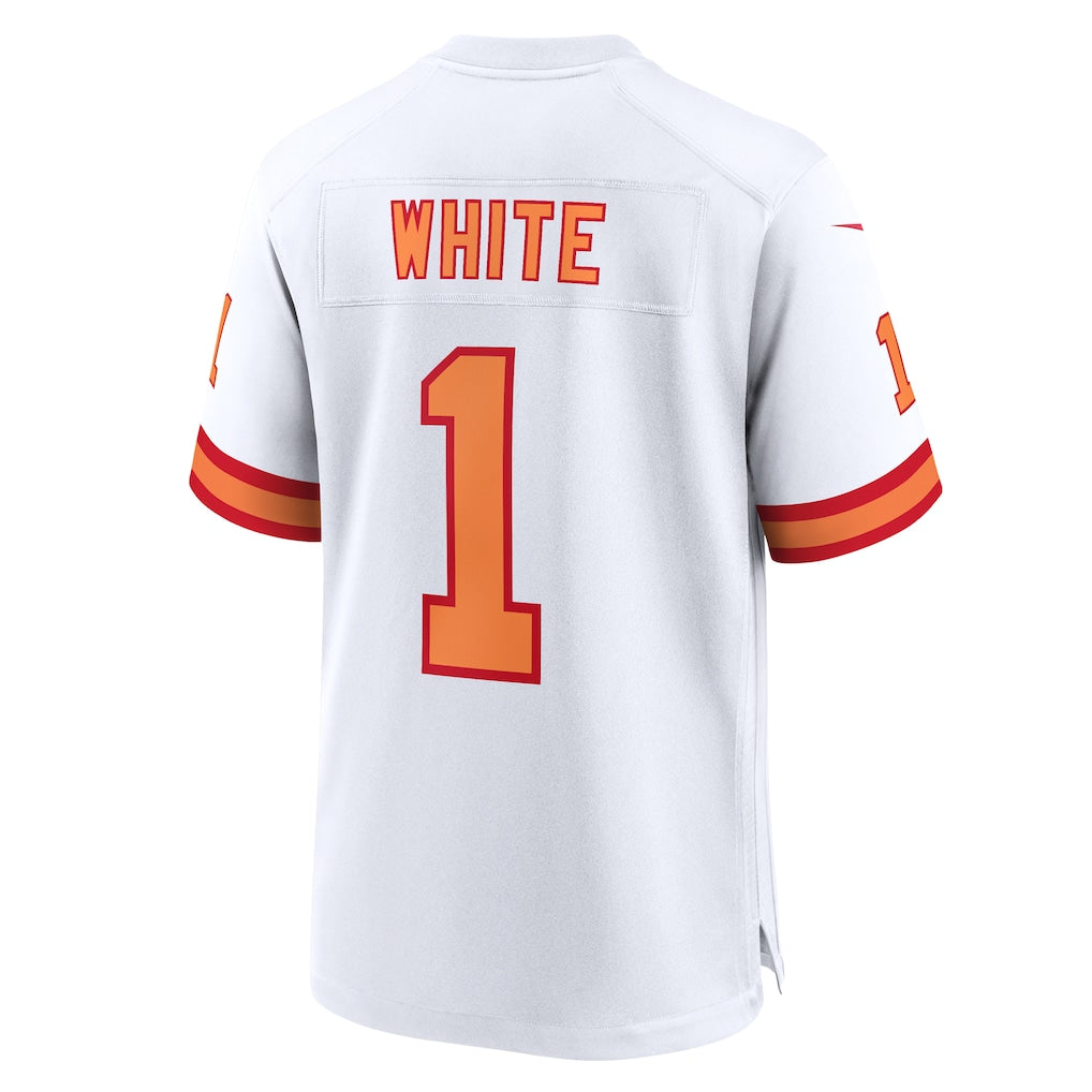 Fenge TB.Buccaneers #1 Rachaad White White 50th Season Game Jersey