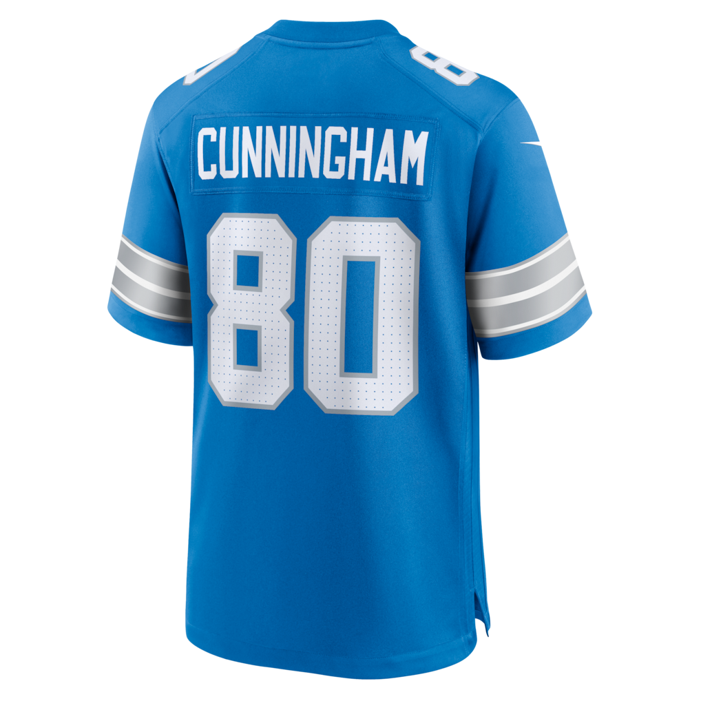 Fenge D.Lions #80 Malik Cunningham Blue Team Game Jersey
