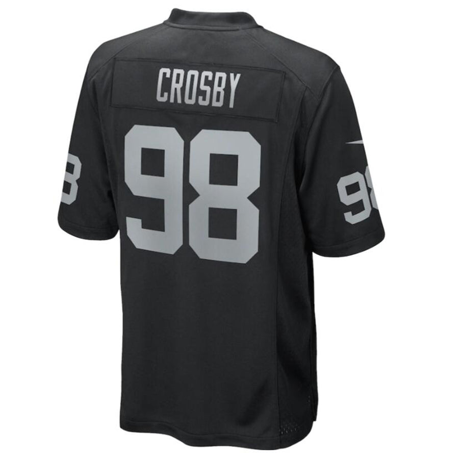 Fenge LV.Raiders #98 Maxx Crosby Black Game Jersey American Stitched Jerseys