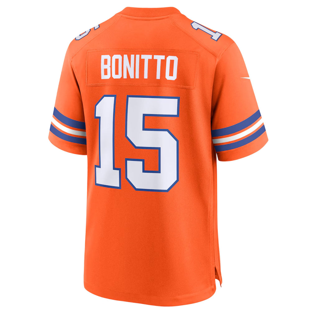 Fenge D.Broncos #15 Nik Bonitto Player Orange Collection Throwback Game Stitched Jerseys