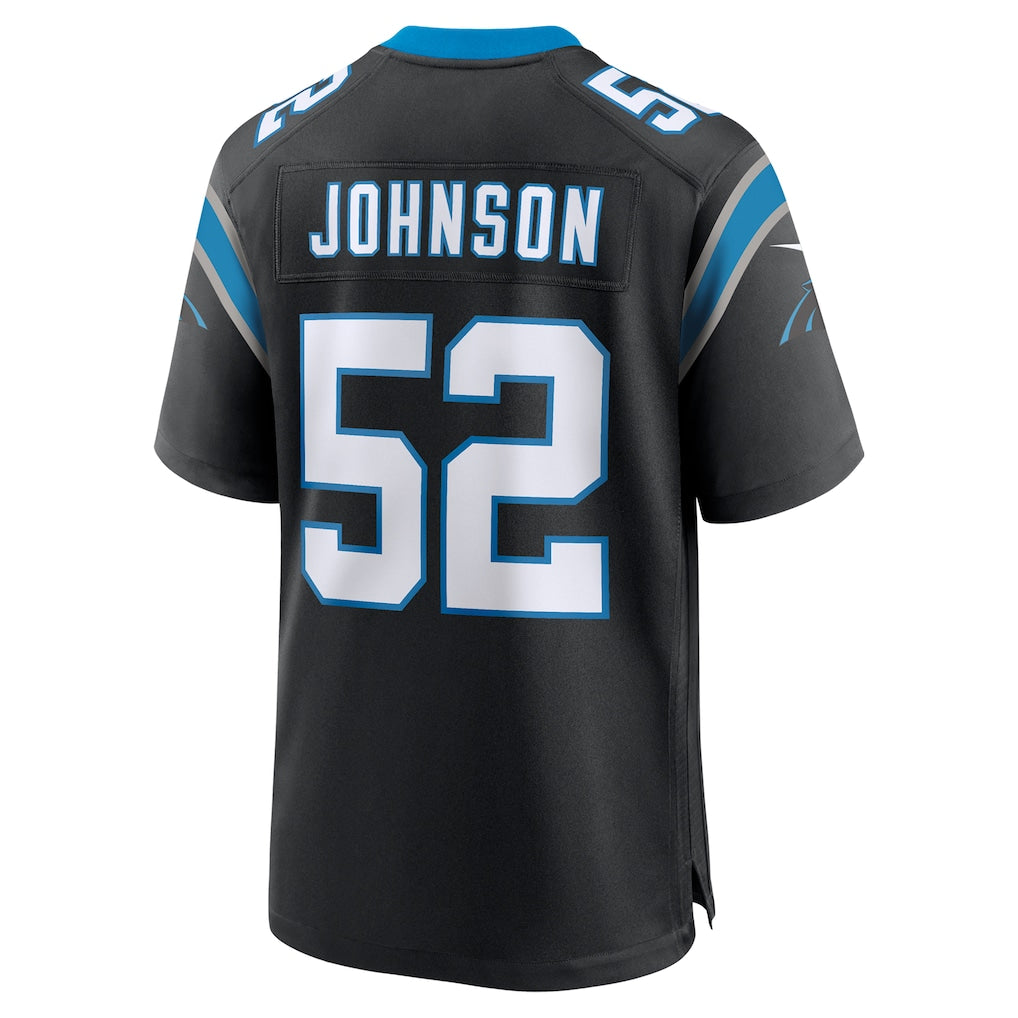 Fenge C.Panthers #52 DJ Johnson Black Game Jersey