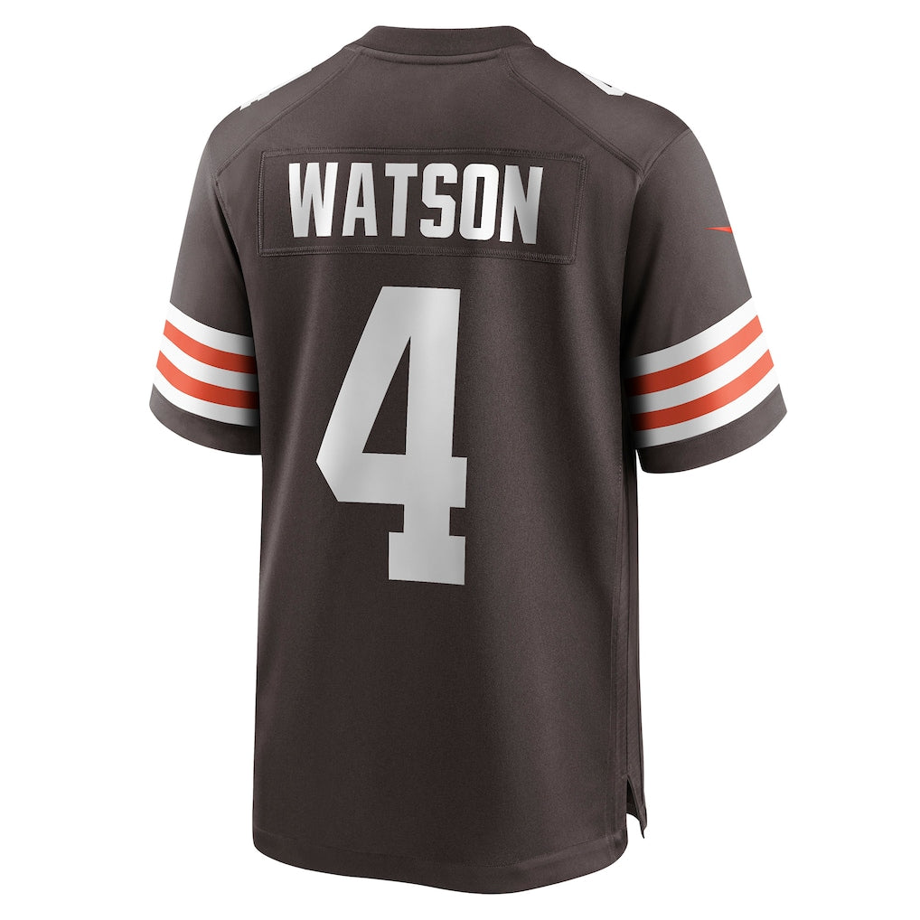 Fenge C.Browns #4 Deshaun Watson Brown Game Jersey
