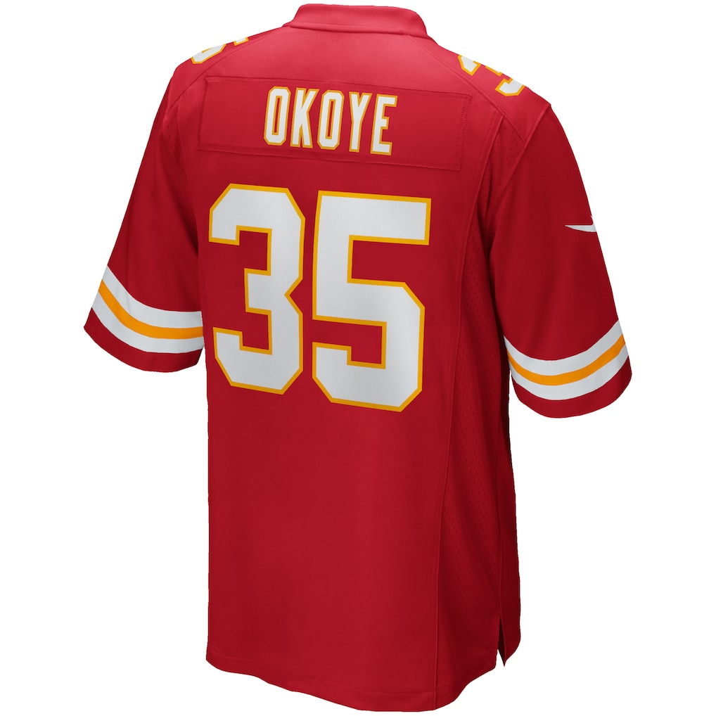 Fenge KC.Chiefs #35 Christian Okoye Red Game Retired Player Jersey