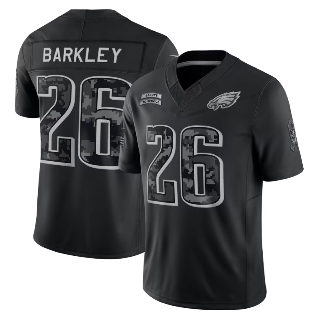Fenge P.Eagles #26 Saquon Barkley Player Black Limited 2026 Salute to Service Home Game Stitched Jerseys
