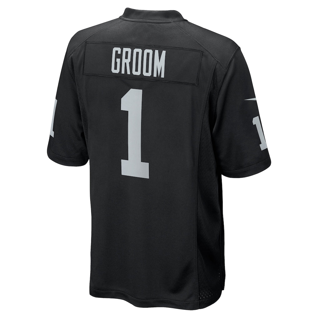 Fenge LV.Raiders #1 Groom Black Game Jersey