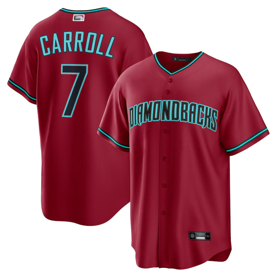 Fenge A.Diamondbacks #7 Corbin Carroll Player Red Home Replica Personalized Stitched Jerseys