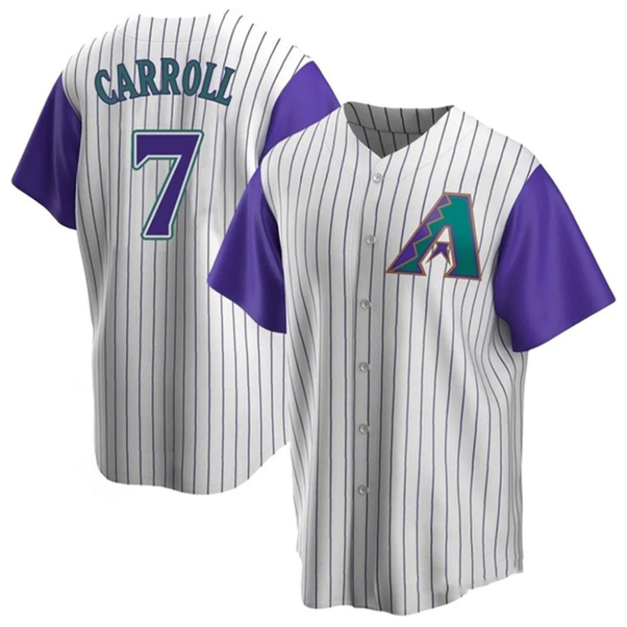 Fenge A.Diamondbacks #7 Corbin Carroll Player Cream Throwback Cooperstown Limited Personalized Stitched Jerseys