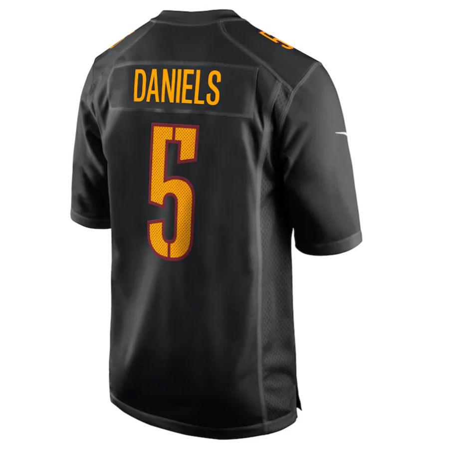 Fenge #5 Jayden Daniels Player W.Commanders Carbon Black Fashion Stitched Jersey