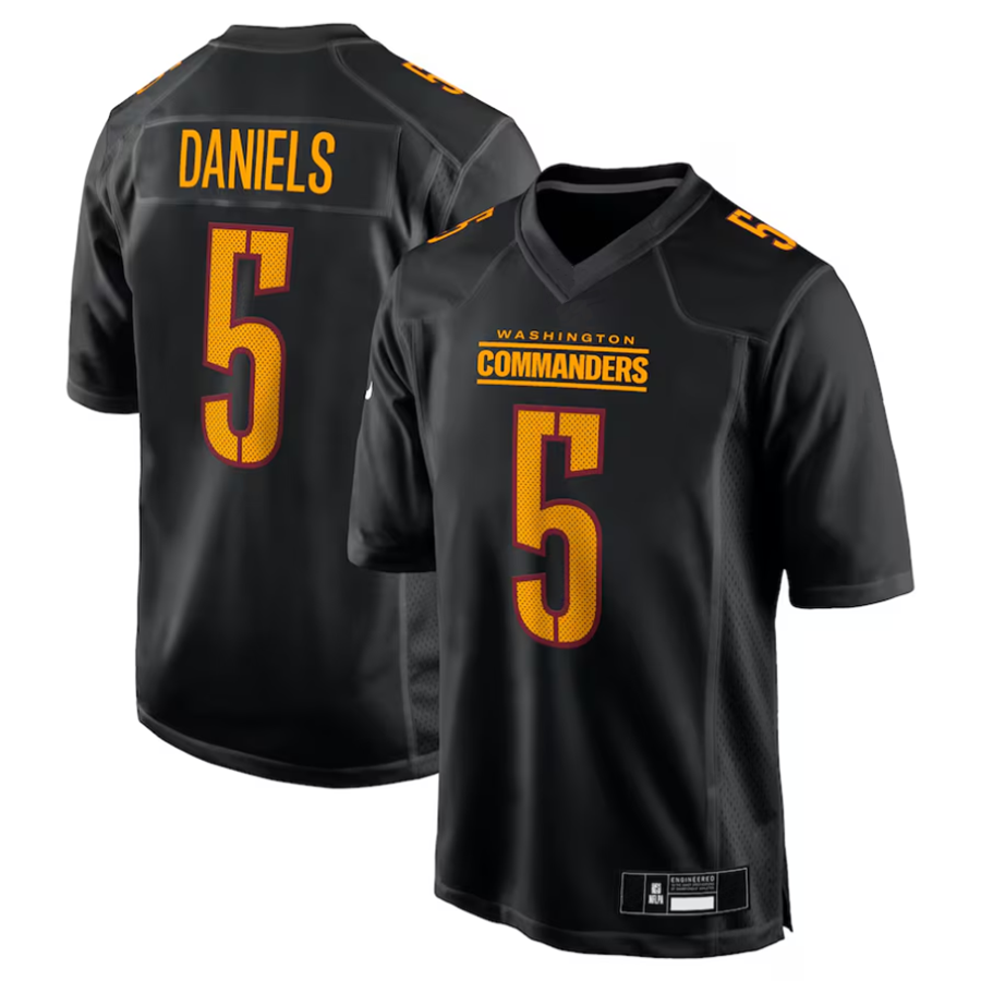 Fenge #5 Jayden Daniels Player W.Commanders Carbon Black Fashion Stitched Jerseys