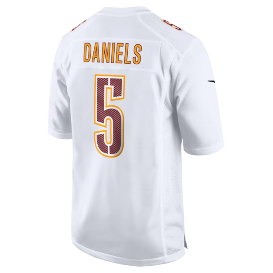 Fenge #5 Jayden Daniels Player W.Commanders Tundra White Fashion Stitched Jersey