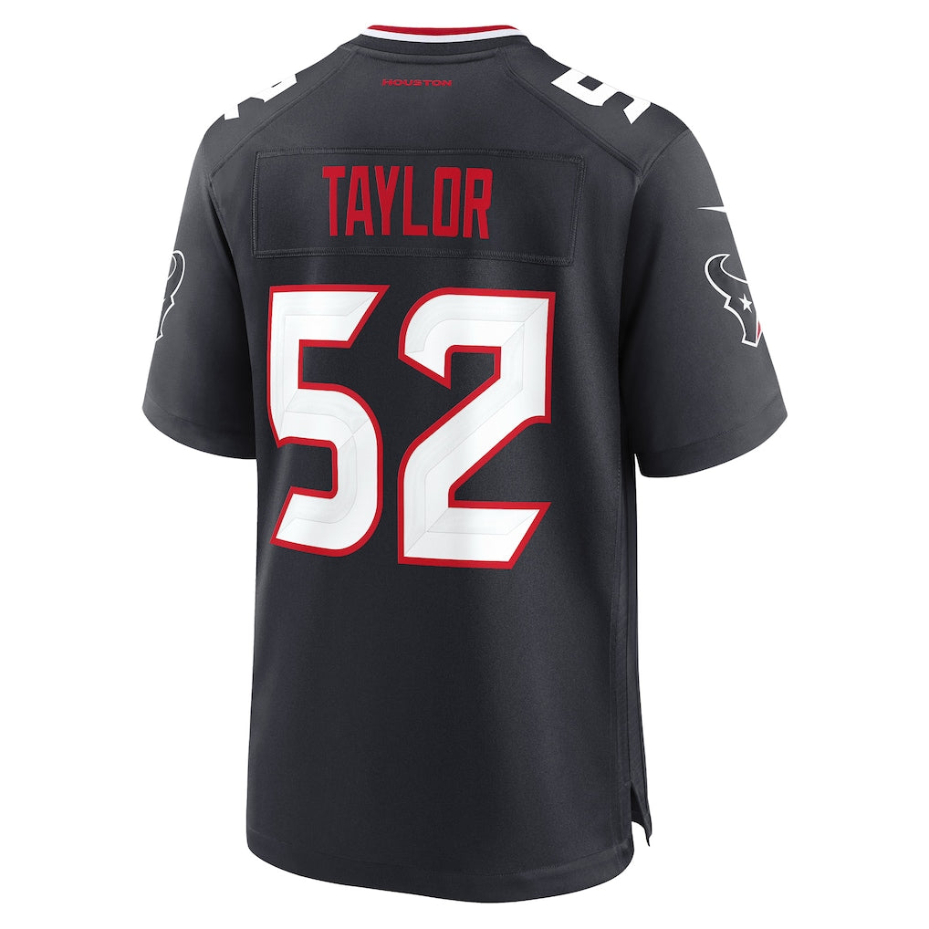 Fenge H.Texans #52 Darrell Taylor Navy Team Game Jersey