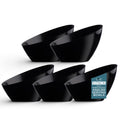 5 Pack Clear Angled Plastic Serving Bowls Disposable for Party Table 8oz | Angled Bowl Design. Chip, Candy, Salad & Fruit Use. Disposable Party Tableware. Buffet & Wedding Serving. Clear Plastic.