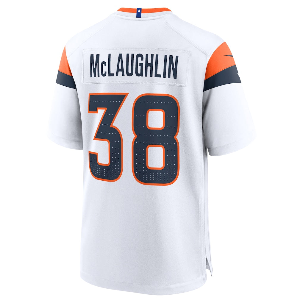 Fenge D.Broncos #38 Jaleel McLaughlin White Game Jersey