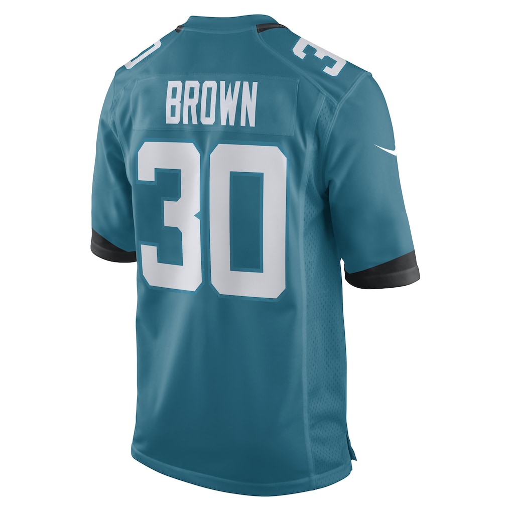 Fenge J.Jaguars #30 Montaric Brown Teal Game Player Jersey