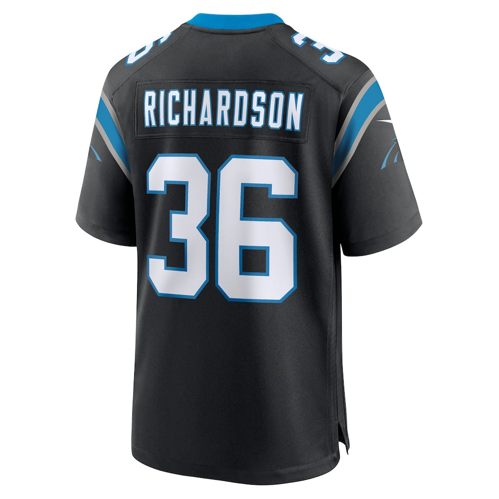 Fenge C.Panthers #36 Demani Richardson Black Team Game Jersey