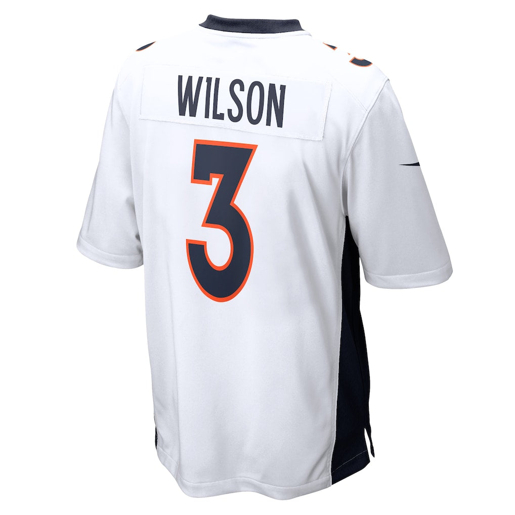 Fenge D.Broncos #3 Russell Wilson White Game Jersey