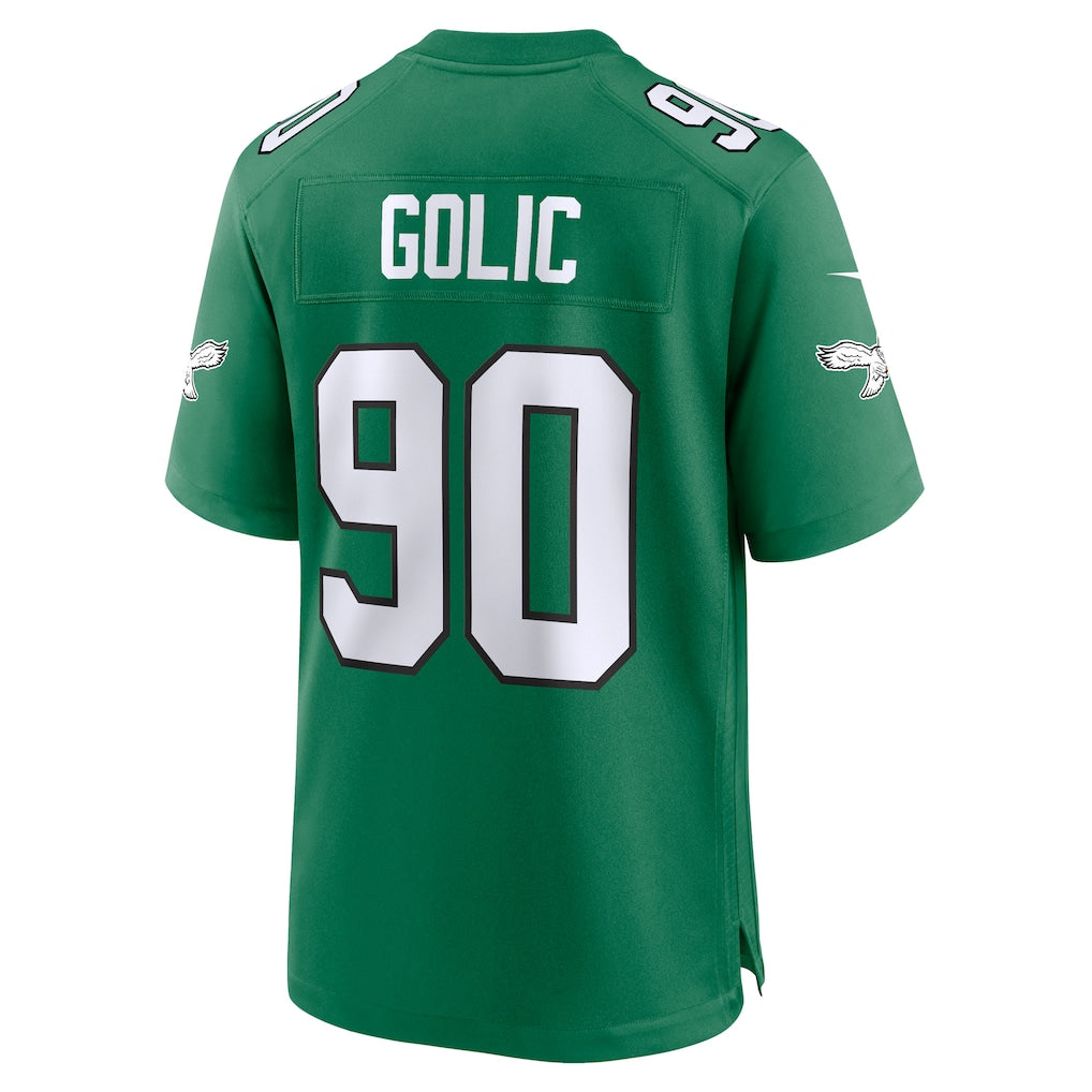 Fenge P.Eagles #90 Mike Golic Kelly Green Retired Player Alternate Game Jersey
