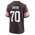 Fenge C.Browns #70 Zak Zinter Brown Player Game Jersey