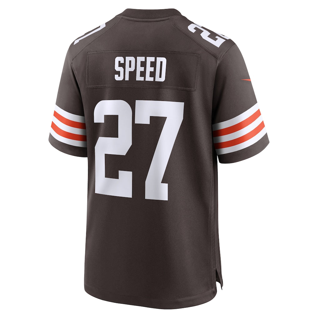 Fenge C.Browns #27 Ameer Speed Brown Team Game Jersey