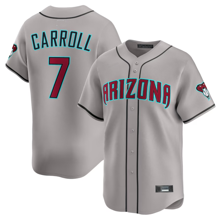Fenge A.Diamondbacks #7 Corbin Carroll Player Gray Limited American Personalized Stitched Jerseys