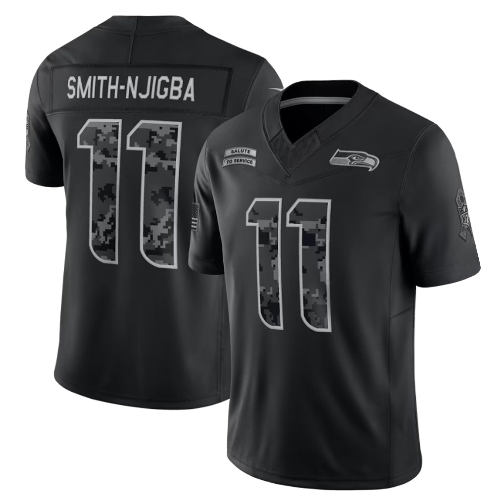 Fenge S.Seahawks #11 Jaxon Smith-Njigba Player Black Limited 2026 Salute to Service Home Game Stitched Jerseys