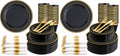 350 Pieces Black and Gold Plastic Plates with Disposable Silverware, Include 50 Dinner Plates 9”, 50 Dessert Plates 6.3”, 50 Black Cups 9 OZ, 50 Pre Rolled Napkins for Wedding/Party/Birthday/Halloween