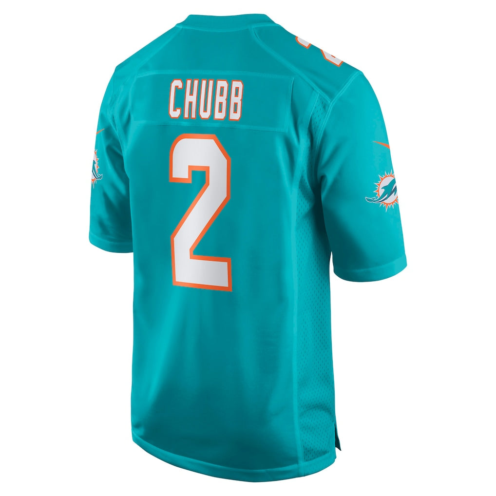 Fenge M.Dolphins #2 Bradley Chubb Aqua Game Player Jersey