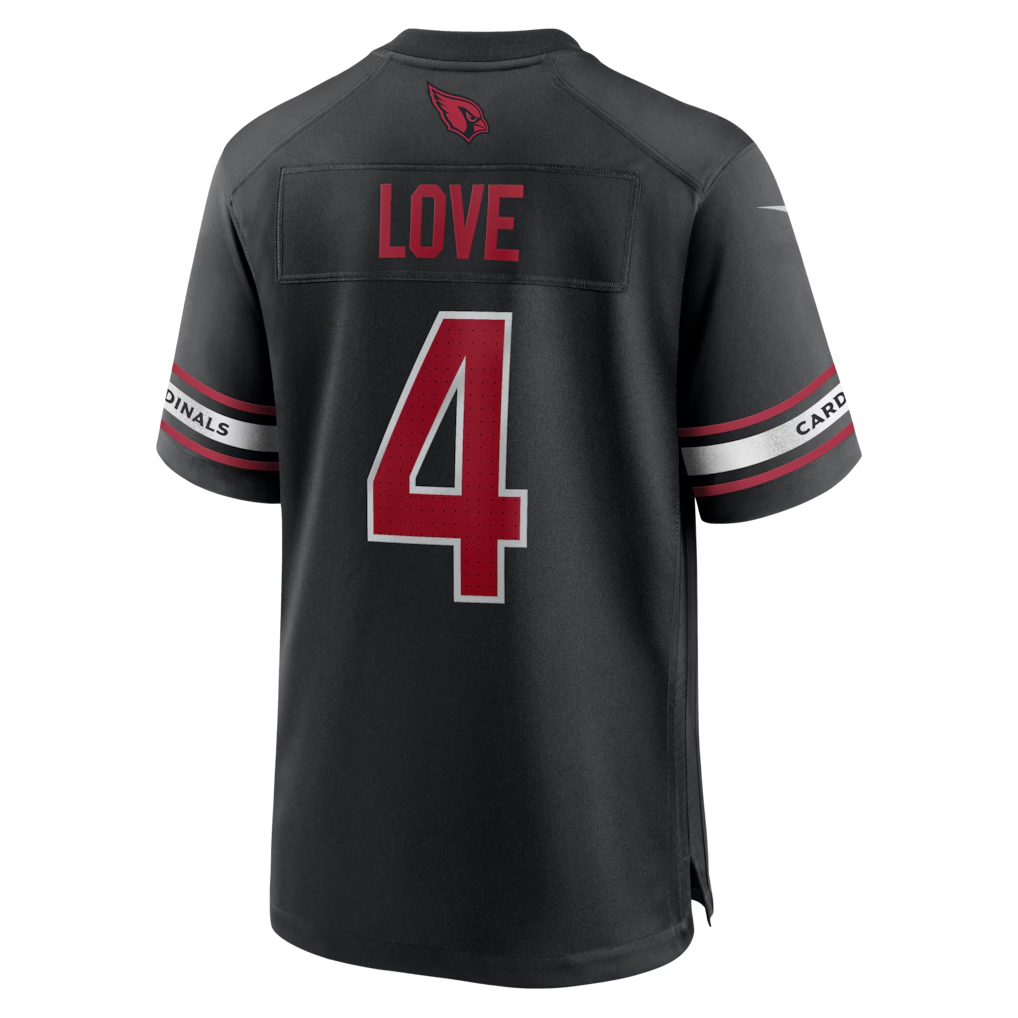 Fenge A.Cardinals #4 Jeremiyah Love Black Game Player Stitched Jerseys