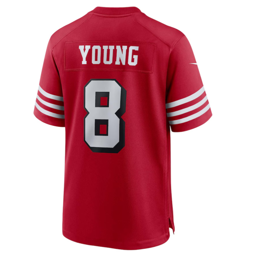 Fenge #8 Steve Young Player SF.49ers Scarlet Alternate Game Stitched Jersey